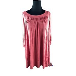 Umgee small mauve pink 3/4 sleeve tunic dress rayon (sku 0001)